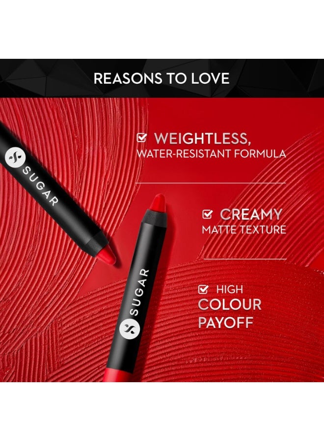 شوجار أحمر شفاه مات من SUGAR Cosmetics للنساء | يدوم حتى 8 ساعات فأكثر | قلم أحمر شفاه مع مبراة | 2.8 جرام - لون ليلي ألدرين (25) - Image 4